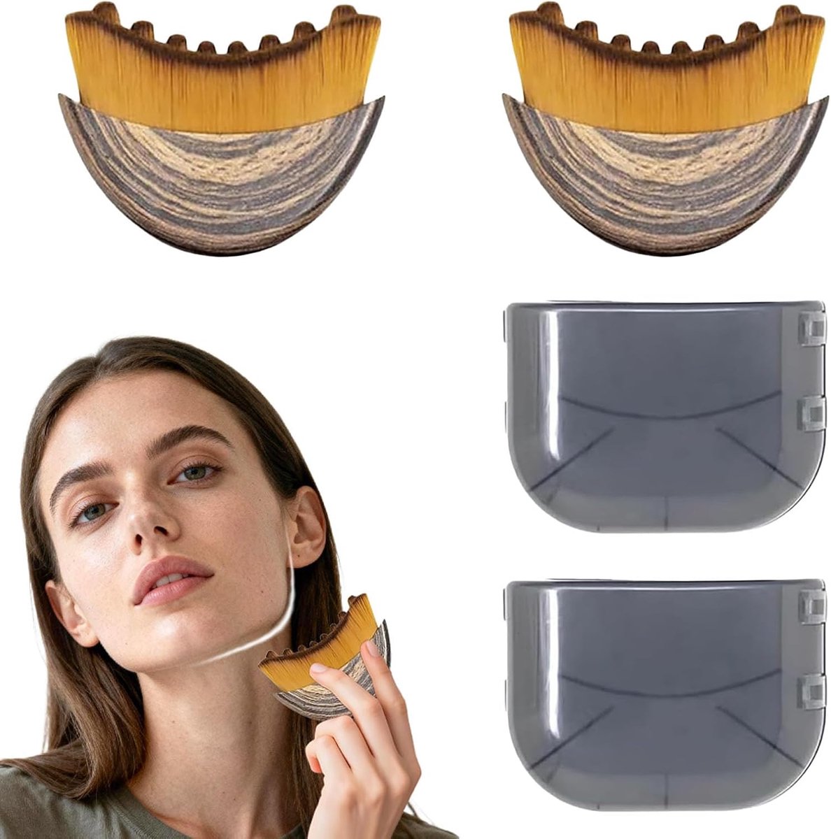 Gezichtsborstel Set - Lymfedrainage Massage - Gezichtsversteviging Kaaklijn - Zachte Huidstimulatie - 2 Stuks