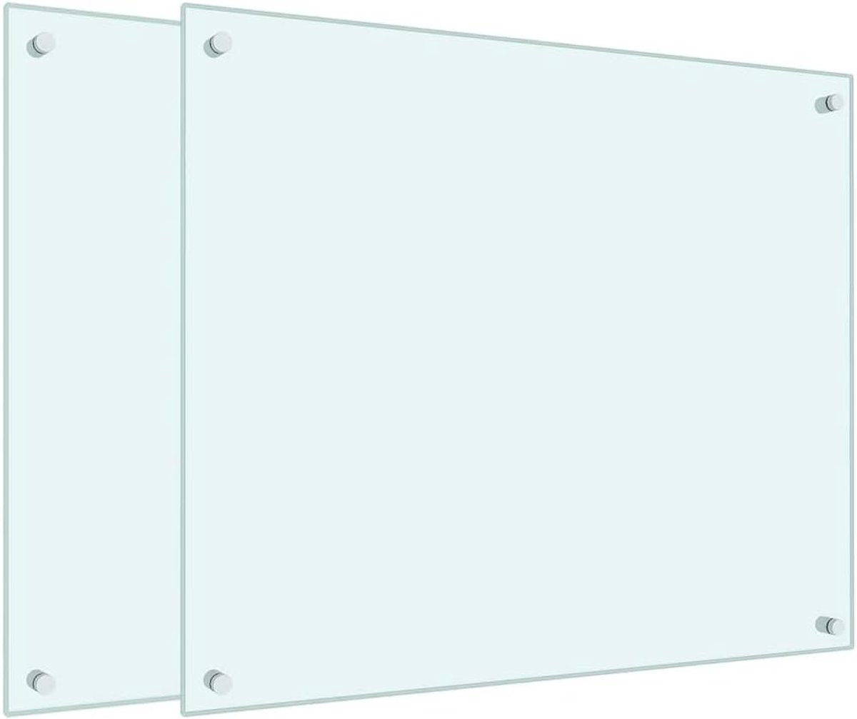 Keuken Spatschermen - Spatplaat Glas - Bescherming Kookplaat - Gehard Glas - 70x60 cm - Wit