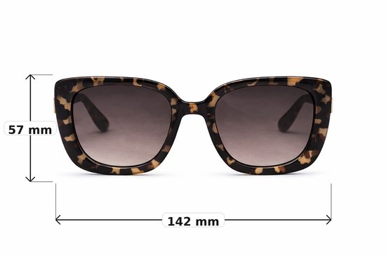 Dames zwarte zonnebril oversized / bril UV400 / bruine gradient glazen / inc. brillendoekje en zachte etui / lunettes de soleil / bril cat 2 van gerecycled polyester / NDL 9483 Aland optiek van Merkloos — afbeelding 3
