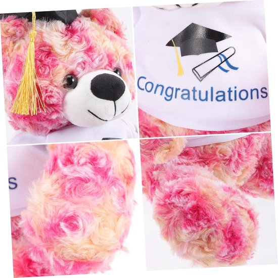 Afstudeerbeer Pluchen - Knuffelbeer Dokter - Cadeau Geven - Fijne Afwerking - 23x20cm - Multi — afbeelding 3