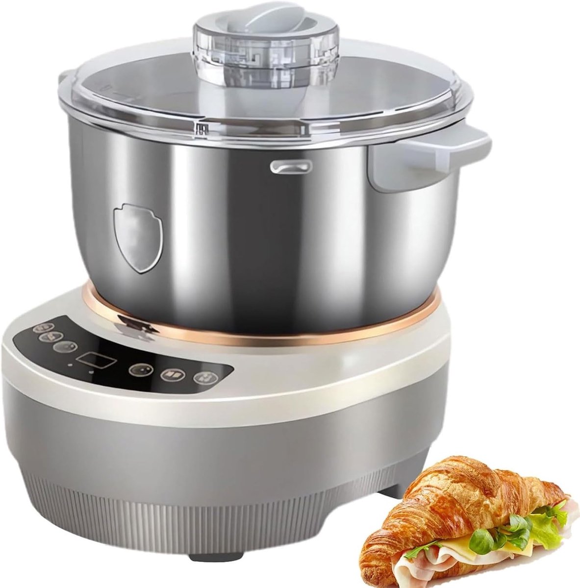 Roestvrijstalen Deegmenger - Elektrische Mixer Keuken - Zelf Bakken Thuis - Fermentatie Functie - 7 Liter Capaciteit