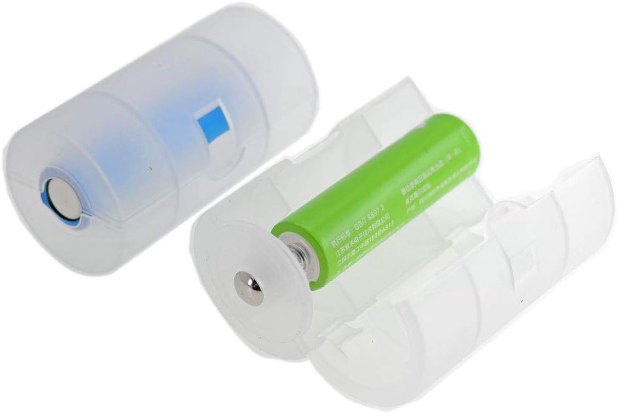 Batterij Adapters - AA naar D - Energie Omzetten - Bespaart Kosten Milieu - 5.9 x 3 x 3 cm