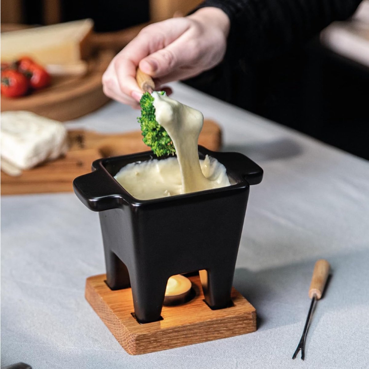 RWB® Kaasfondue Set - Fondue Set - Kaasfondue - Zwart - 13 x 13 x 13 cm – foto 4