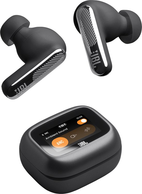 JBL Live Beam 4 – Écouteurs sans fil avec réduction de bruit – Smart Case avec écran tactile - True Wireless Bluetooth – 48 heures – Étanche – IP55 - Noir