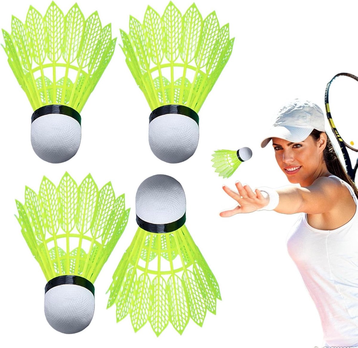 Badminton Ballen - Trainingsballen - Sport Training - Hoge Zichtbaarheid - 6.5 x 8.2 cm - Wit