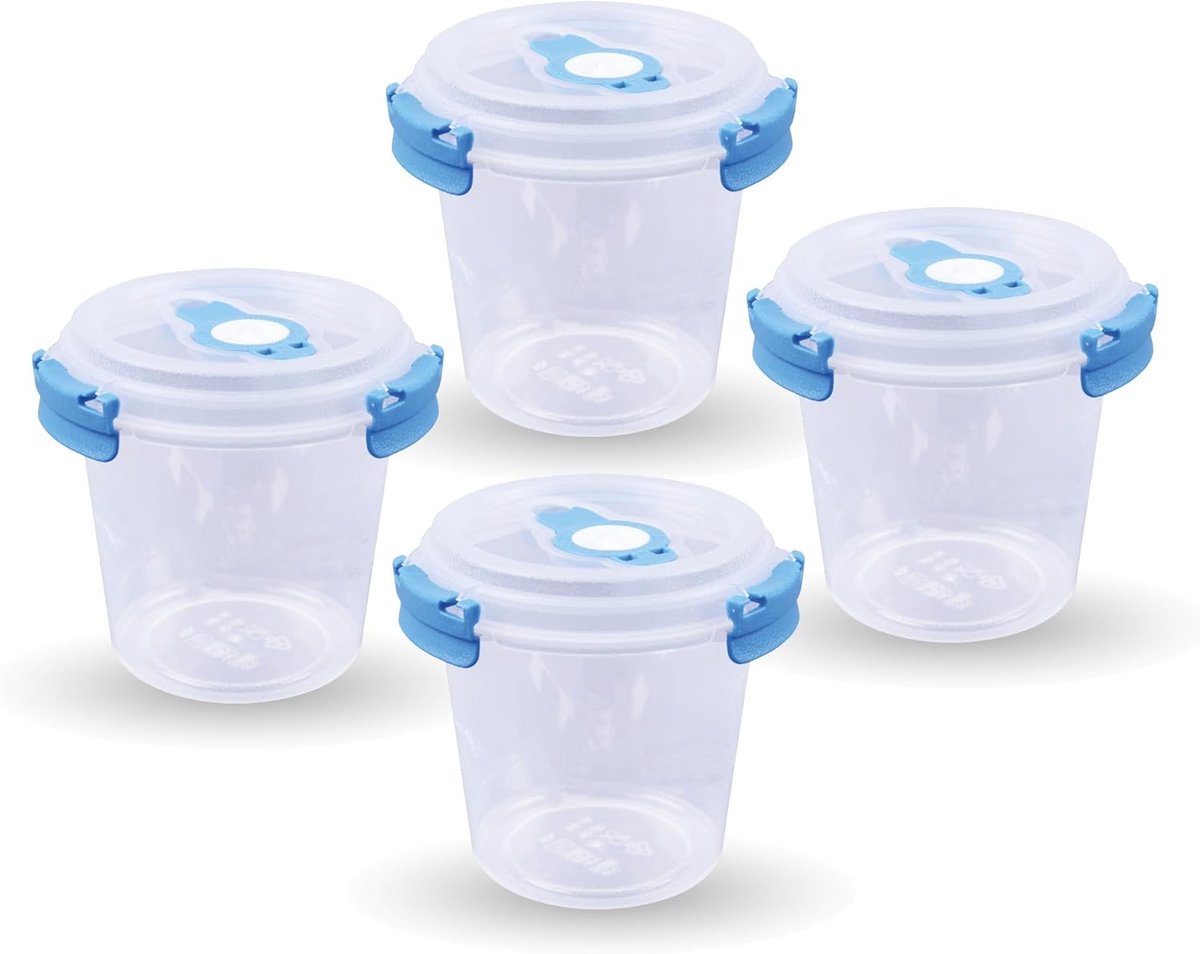 Vershouddoos Set - Voedselcontainers - Keuken Organiseren - Luchtdichte Deksel - 4 Stuks - Blauw