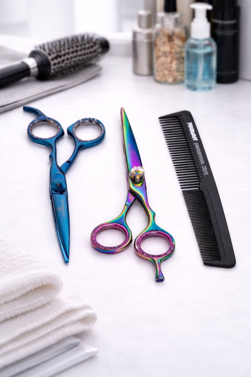 Belux Surgical Instruments – Kappersset: 2 Kapperscharen + Haarkam – Professionele Haarschaar Set – Inclusief Gratis Etui