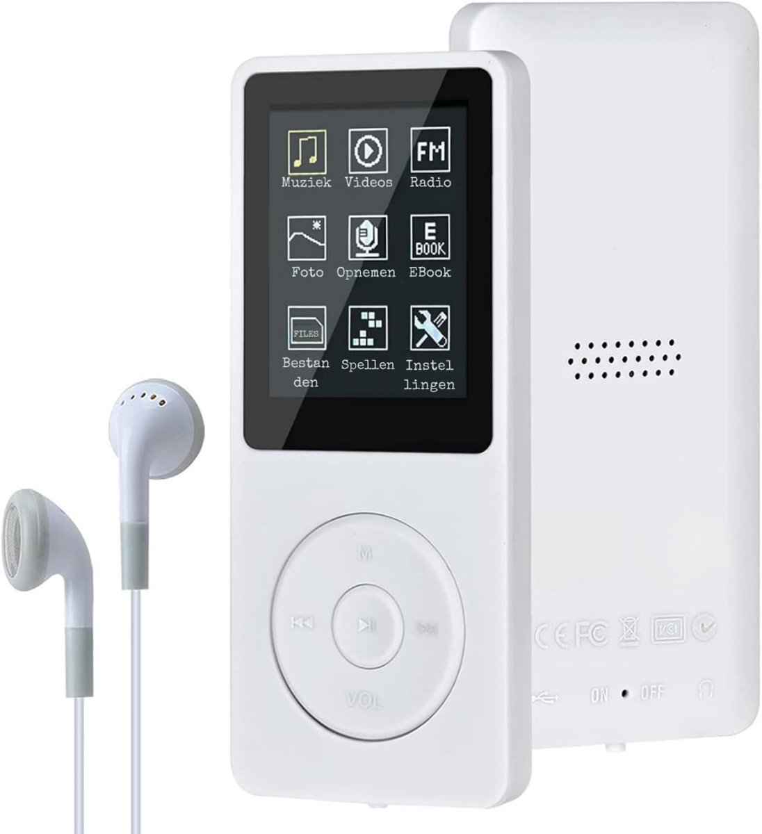 SNJY® MP3 Speler Bluetooth - MP4 Speler - Muziek Speler - 8 GB - Uitbreidbaar - Wit