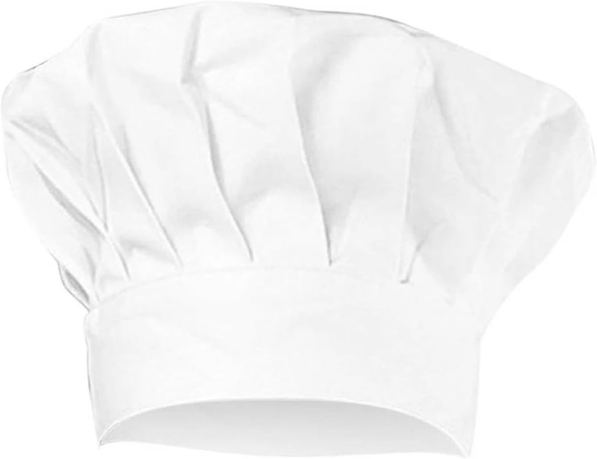 Koksmuts Kinderen - Kookmuts Keuken - Bakken Feesten - Elastisch Ontwerp - Kindermaat - Wit