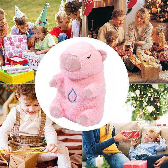 Knuffel met Hartslag - Ademend Dieren Speelgoed - Rustige Slaap - Met Muziek en Licht - ca. 28 cm - Roze — afbeelding 5