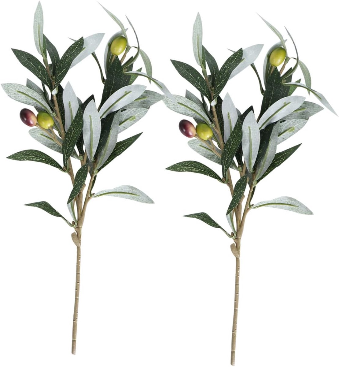 Kunst Olijftakken - Nep Planten - Decoratie Huis - Handgemaakt Detail - 36 cm - Groen