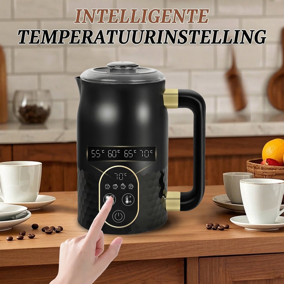 Elektrische Melkopschuimer 4-in-1 Met Temperatuurregeling - Automatische Melkschuimer Voor Warm En Koud Melkschuim - Melkverwarmer Met 2 Gardes Voor Cappuccino Latte Macchiato En Warme Chocolade — cadeau in Kookcadeaus - foto 2