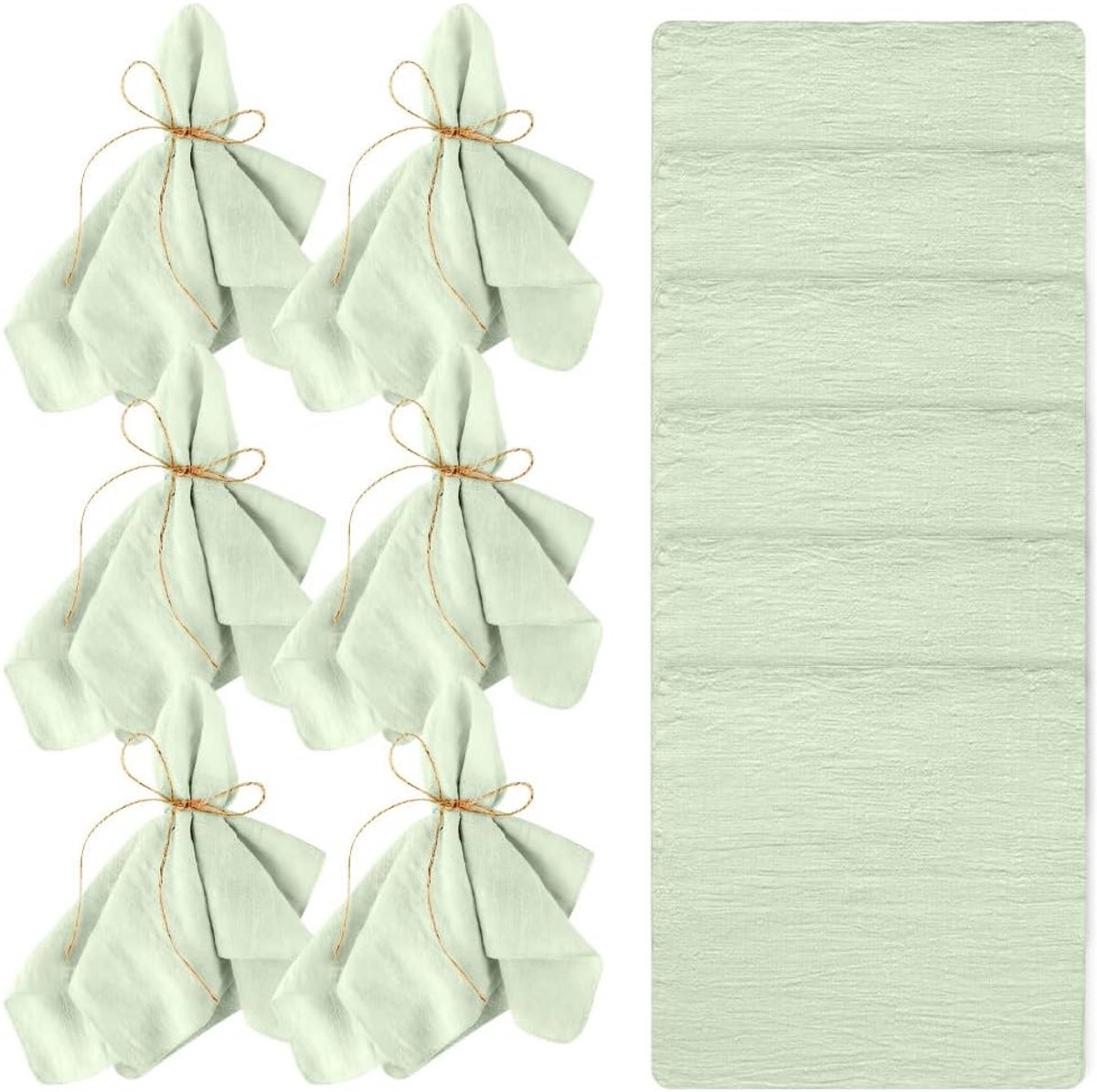 Stoffen Servetten - Linnen Servetten - Feestelijke Tafel - Met Sluitrand - 42x42 cm - Groen