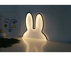 Nachtlampje - Kinder Lampje - Konijn Lampje - Baby Kamer Inrichting - Nijn - Wandlamp Kinder Kamer - Dimbare Slaapkamer Lamp LED - Warm Wit - Konijnenoren Lamp