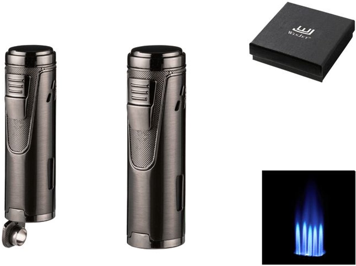 Aansteker - Winjet - Anton - antraciet - 5 serie Jetflame - met boor