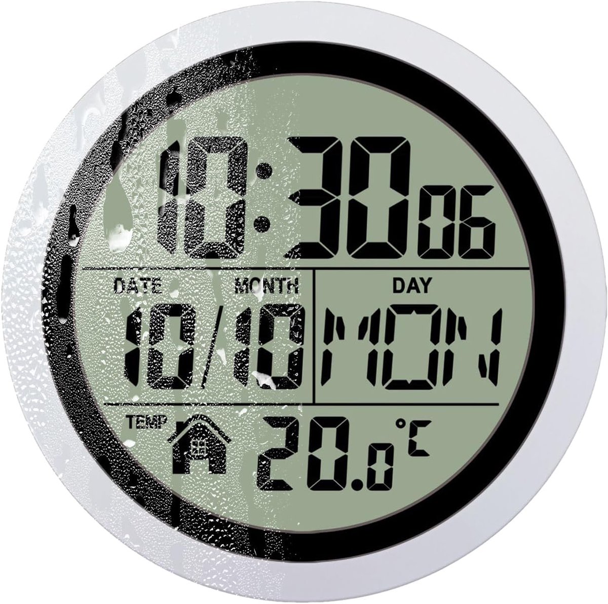 Badkamer Klok - Douche Klok - Tijd Checken - Waterdicht LCD Display - 7.6cm Breed - Zilver
