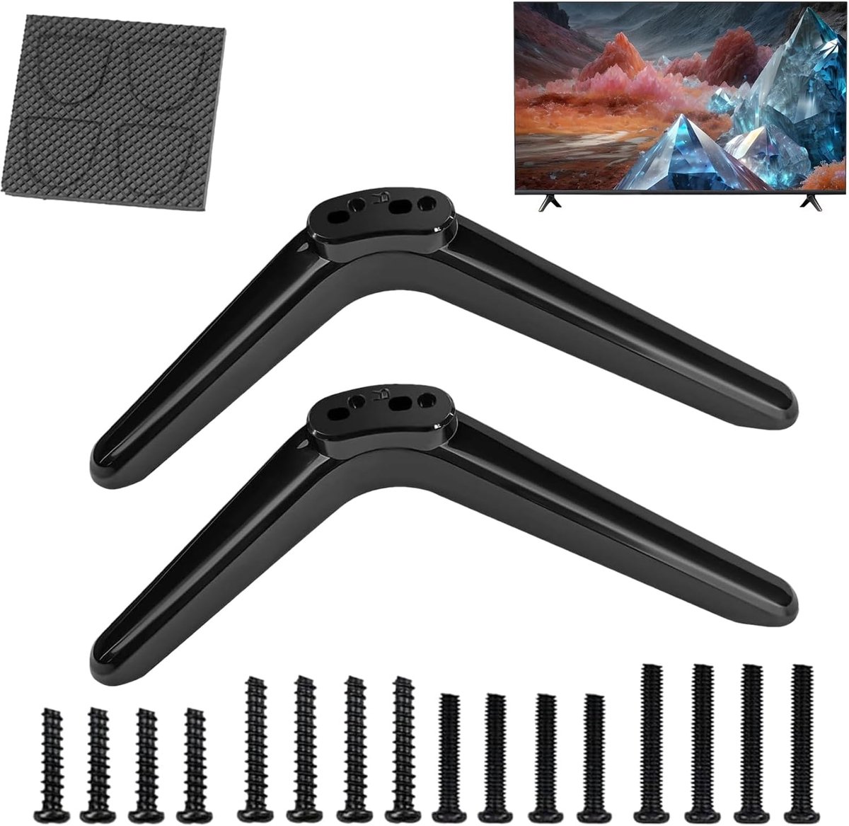 TV Poten - Televisie Voeten - Stabiliteit Meubel - Anti-slip Functie - 20x13x3cm - Mat Zwart