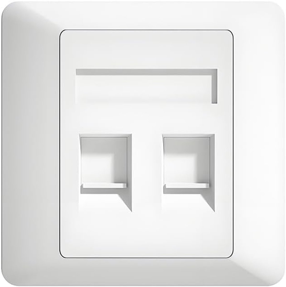 Netwerk Muurplaat - Wandplaat RJ45 - Gestructureerde Bekabeling - 2 Poorten - 86mm - Wit