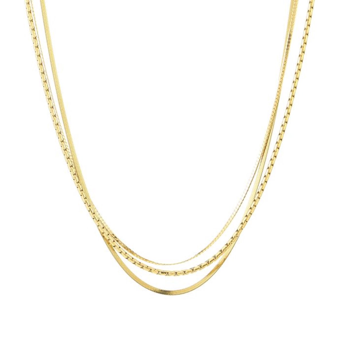 Driedubbele ketting - Goudkleurig