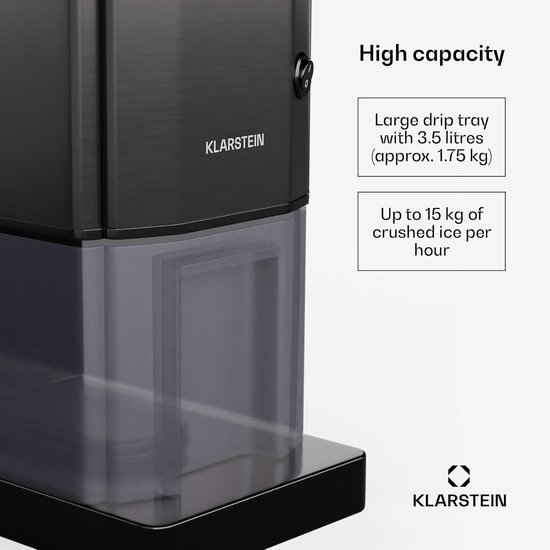 IJscrusher Apparaat - Crushed Ice Maker - Feestjes Cocktails - Roestvrij Staal - 15 kg per uur - Zwart van IJscrusher — afbeelding 2