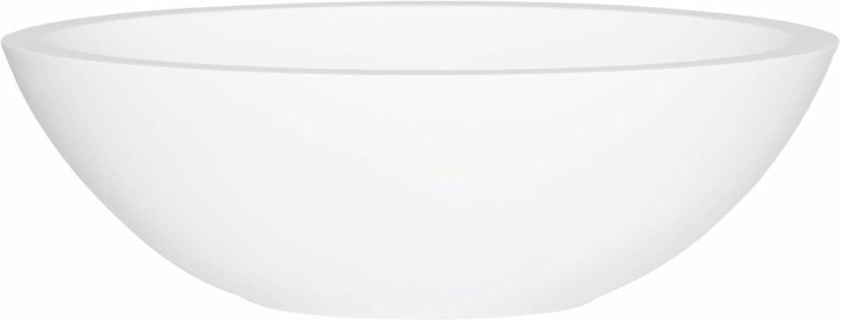 Ovale Waskom - Wastafel Opbouw - Badkamer Inrichting - Gemaakt Van Mineraalmarmer - 50x35x16 cm - Wit