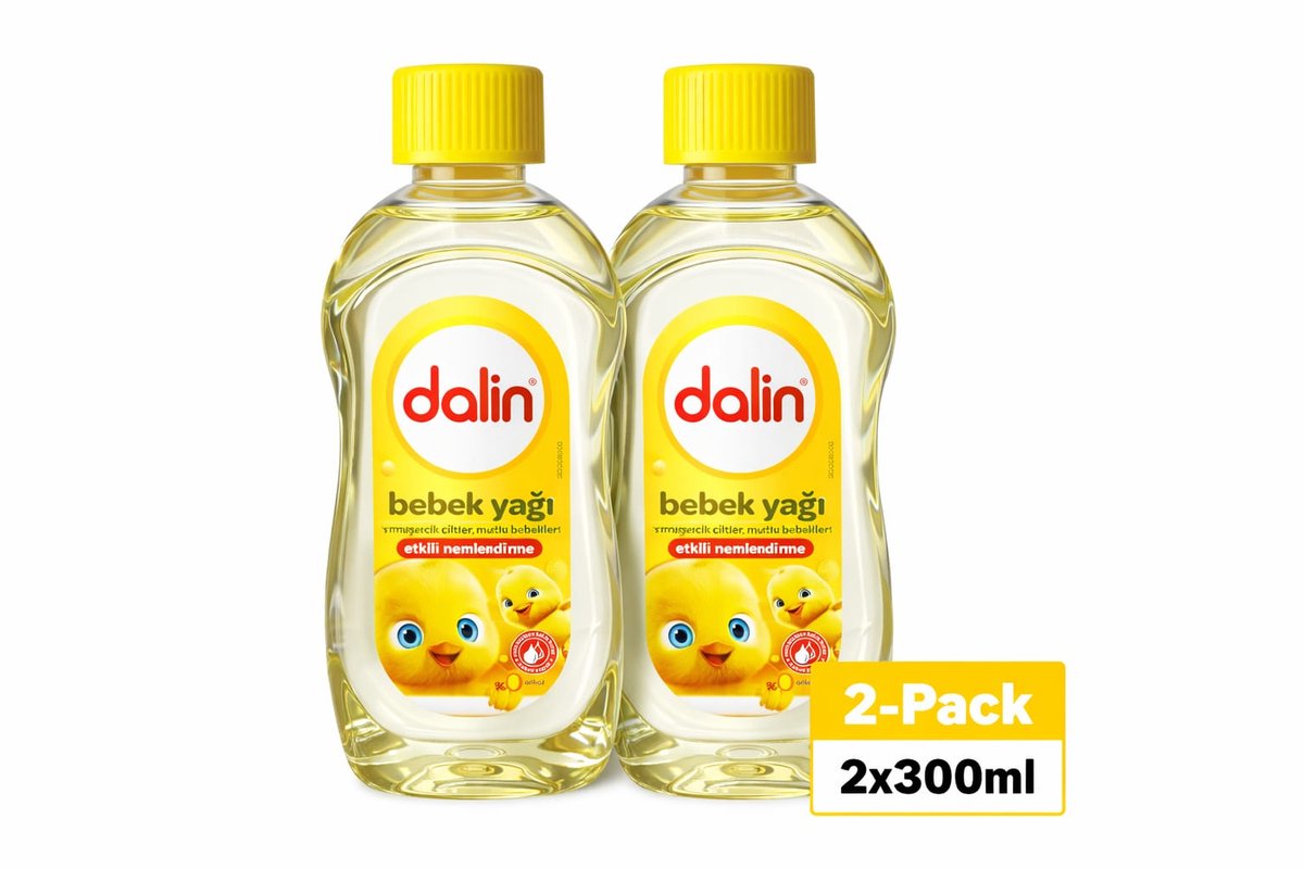 Dalin Baby Oil 2-Pack – 2x300ml – Hydrating Baby Oil – Sensitive Skin Care – Soft & Smooth Skin
