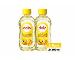 Dalin Baby Oil 2-Pack – 2x300ml – Hydrating Baby Oil – Sensitive Skin Care – Soft & Smooth Skin