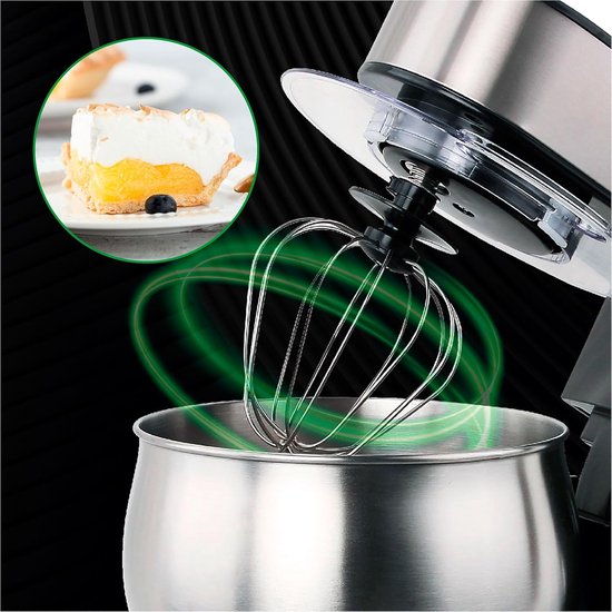 Keukenmachine - Kneedmachine Mixer - Bakken Thuis - Planetaire Beweging Timer - 5 Liter Capaciteit - Roestvrij Staal — afbeelding 4