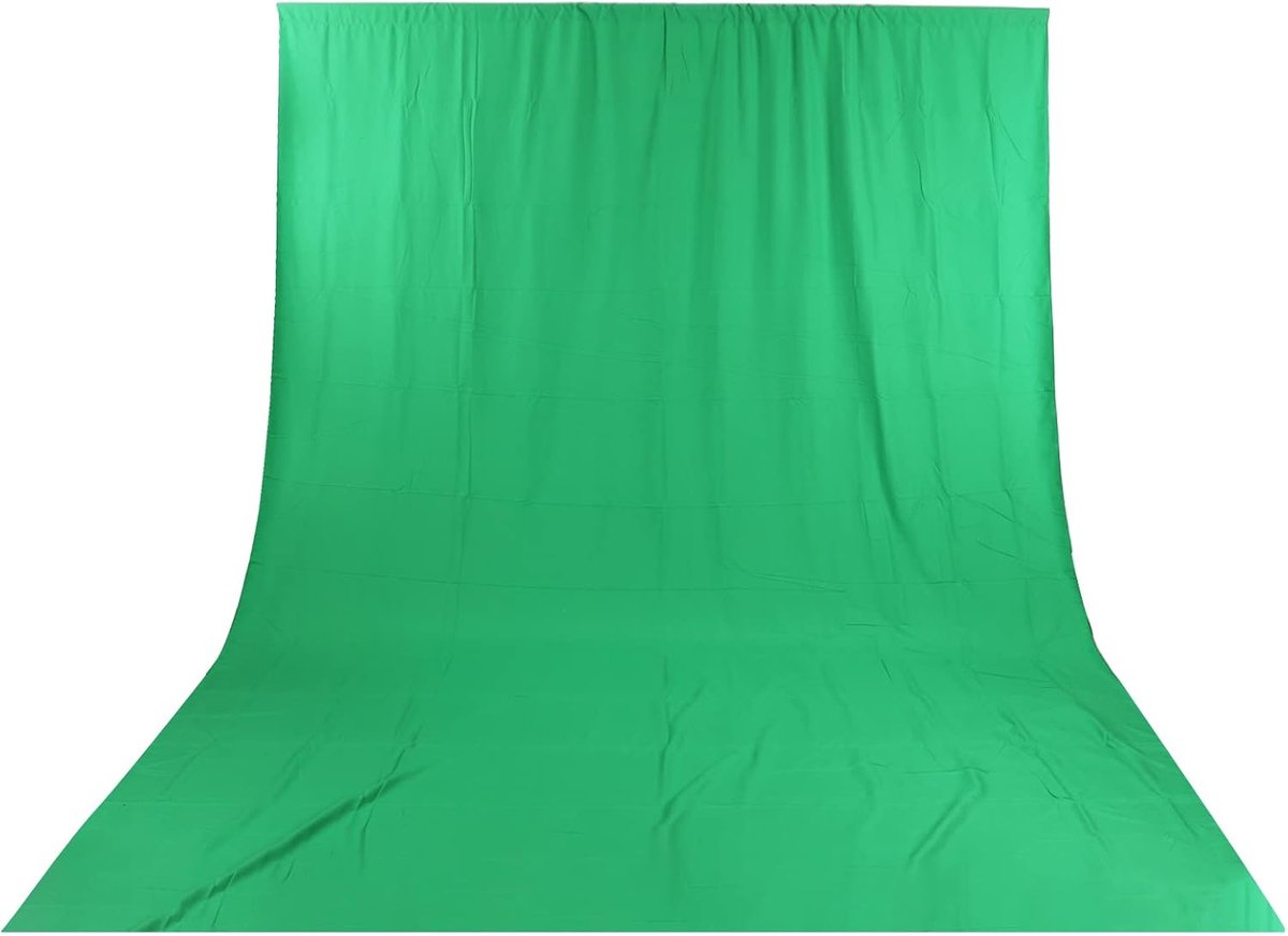 3x6m Photography Background Green Screen - Pull-Down Green Polyester Background Cloth Kit - Met 4 X Clip Voor Foto Studio Video
