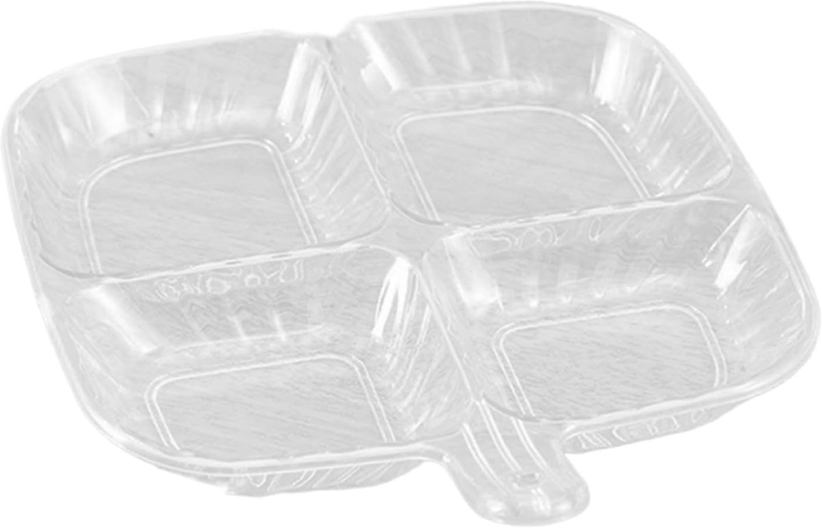 Serveerschaal Vier Ruiters - Verdeelborden Maaltijden - Georganiseerd Eten - Vaatwasmachinebestendig Lichtgewicht - 218 x 185 cm - Transparant Grijs