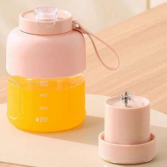 Oplaadbare Blender - Draagbare Juicer - Gezond Ontbijt - 18 Seconden Sappen - 12 x 12 x 24 cm - Roze — afbeelding 3