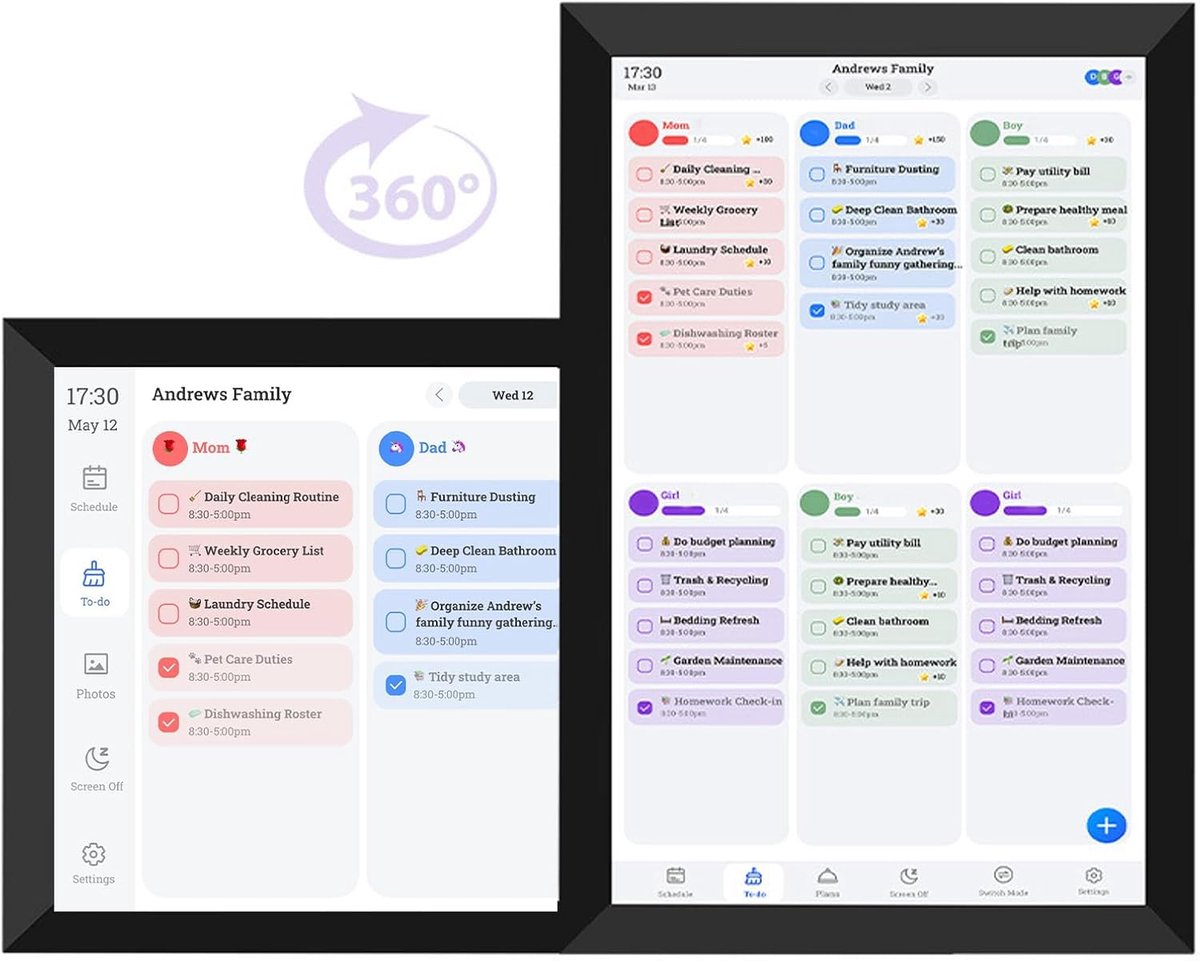 Digitale Agenda - Smart Display - Gezin Planning - Interactief Touchscreen - 10.1 Inch