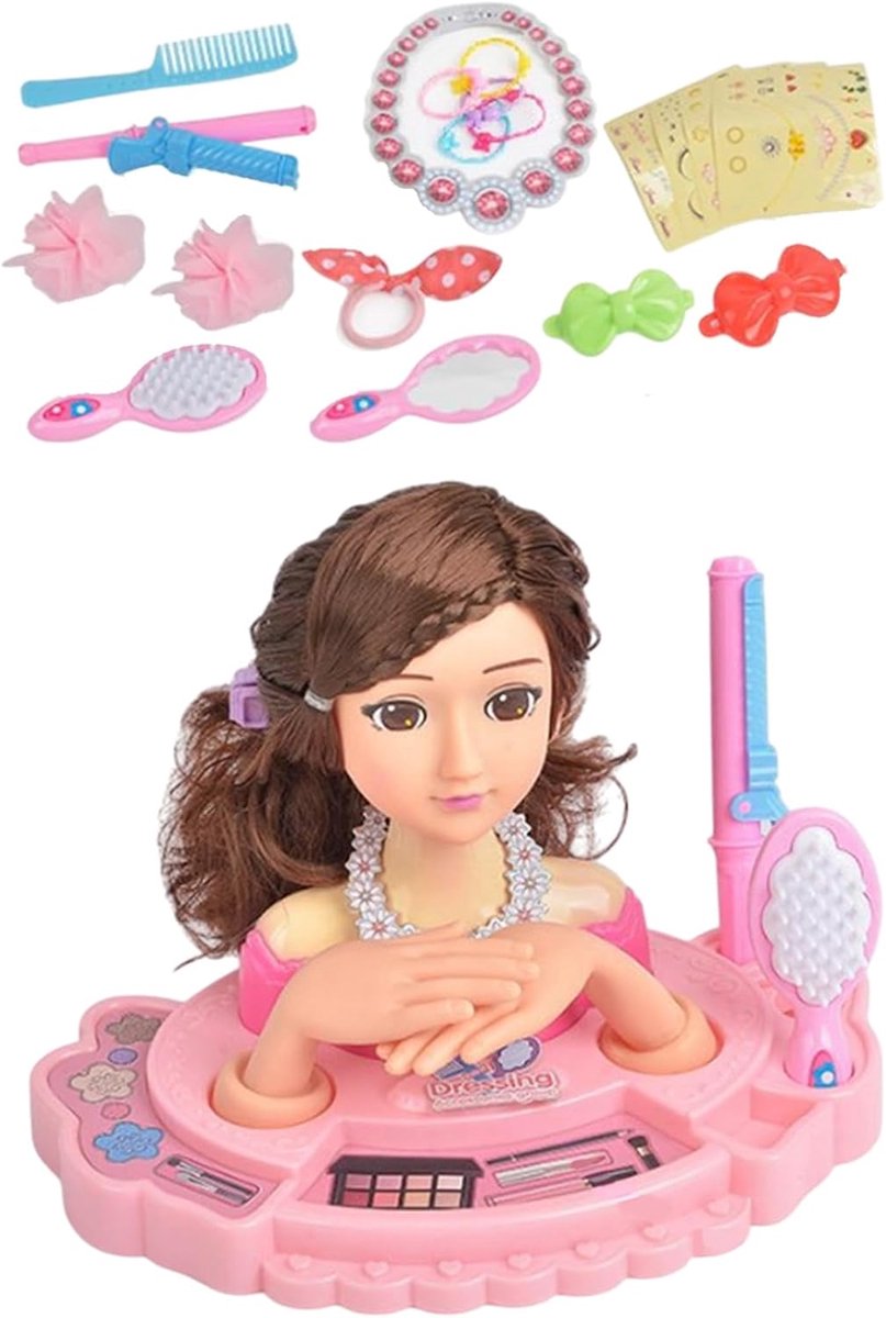 Kappershoofd Pop - Styling Hoofd - Haar oefenen - Zacht ABS Materiaal - 26 x 19 cm - B