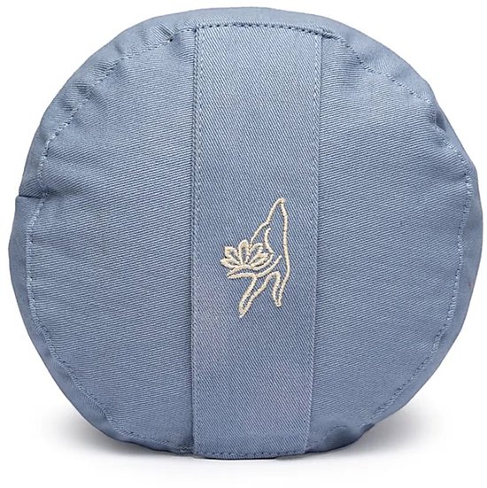 Meditatiekussen bolster blauw biokatoen (OCS) - 60 cm x 16 cm — afbeelding 2