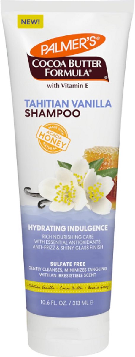 Palmer's Cocoa Butter Formula Tahitian Vanilla Shampoo 313ml – Hydraterende & Voedende Shampoo met Vitamine E & Acacia Honing – Voor Glans, Anti-Pluis & Zacht Haar – Geschikt voor Alle Haartypes