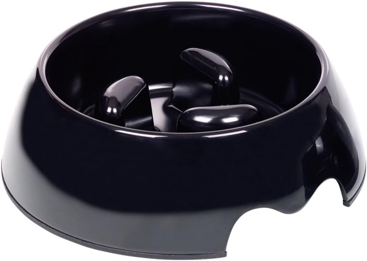 Voerbak Hond - Anti-gulp bak - Rustig eten - Antislip bodem - 22 x 7.5 cm - Zwart