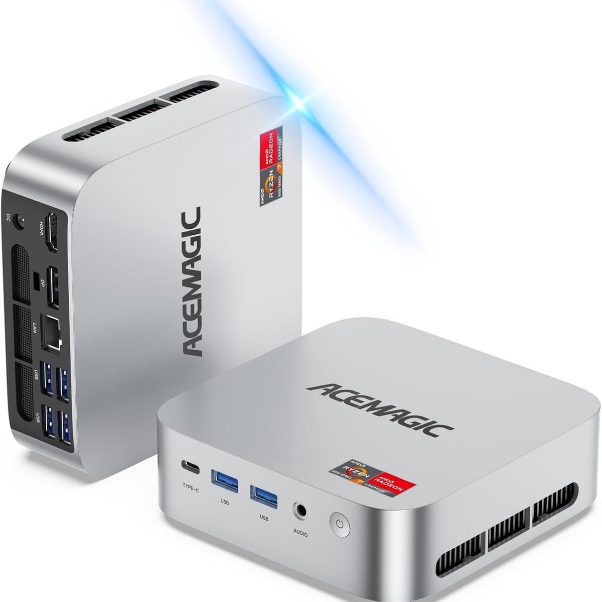 ACEMAGIC M1 Mini PC, AMD Ryzen 7 7735HS (8C/16T, tot 4.75Ghz),24GB LPDDR5 512GB M.2 SSD Windows 11 Pro Mini PC mit AMD Radeon™ Graphics | 4K Triple Display |Type-C | WiFi6 | BT5.2