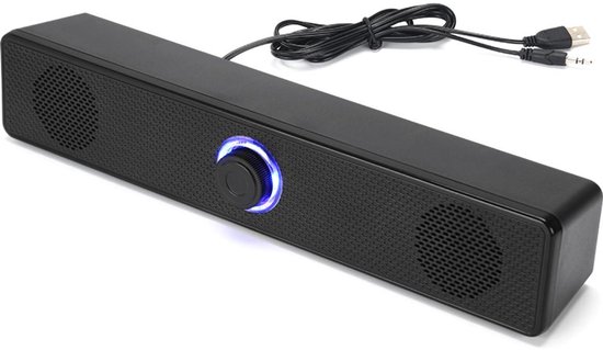 Bluetooth speaker USB subwoofer zwart, draagbaar, super bass, Bluetooth 5.3, USB-A audio, ABS-aluminium