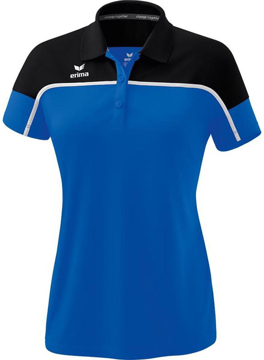 Erima Change Polo Dames - New Royal / Zwart / Wit | Maat: 34