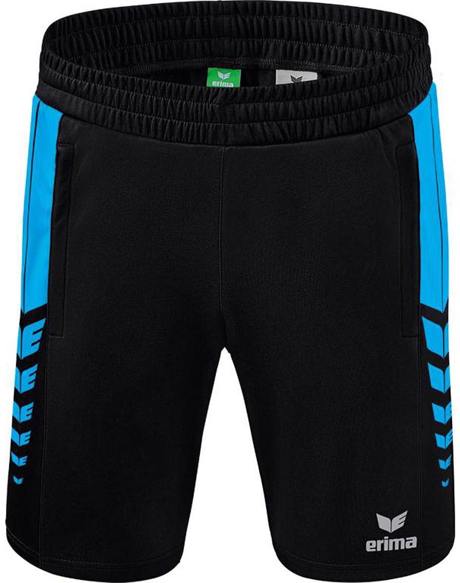 Erima Six Wings Worker Short Heren - Zwart / Curaçao | Maat: XL