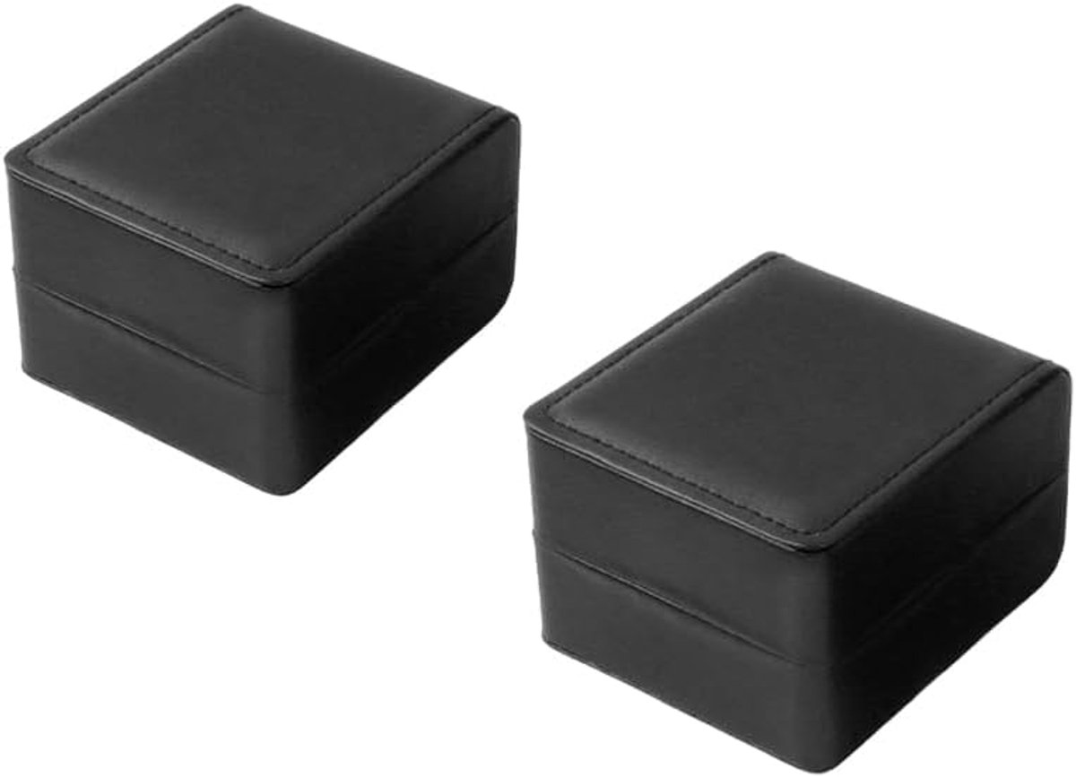 Horloge Opberger - Horloge Kistje - Veilige Opslag - Zachte Fluwijnen Kussen - 11x10x7.5 cm - Zwart