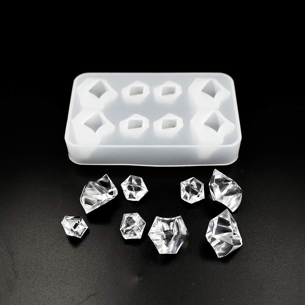Hars Gietvorm - Siliconen Mal - Sieraden Maken - Diamant Vorm - 9x5.5x1.5 cm - Transparant