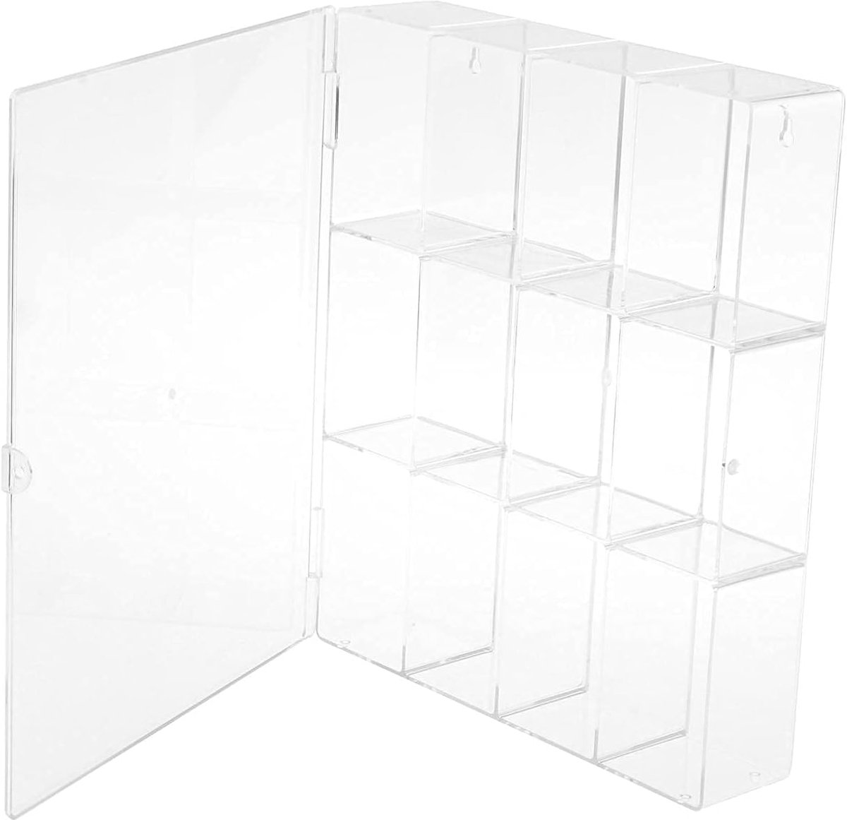 Acryl Vitrinekast - Display Kastje - Mini Verzamelingen Tonen - 12 Compartimenten - 27x6.5x32 cm - Doorzichtig