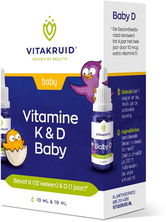 Vitakruid Baby Vitamine K & D 2x 10 ml