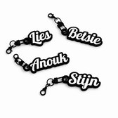 Porte-clés avec nom - Couleur Zwart - Police Lobster - Script - Cadeau personnalisé