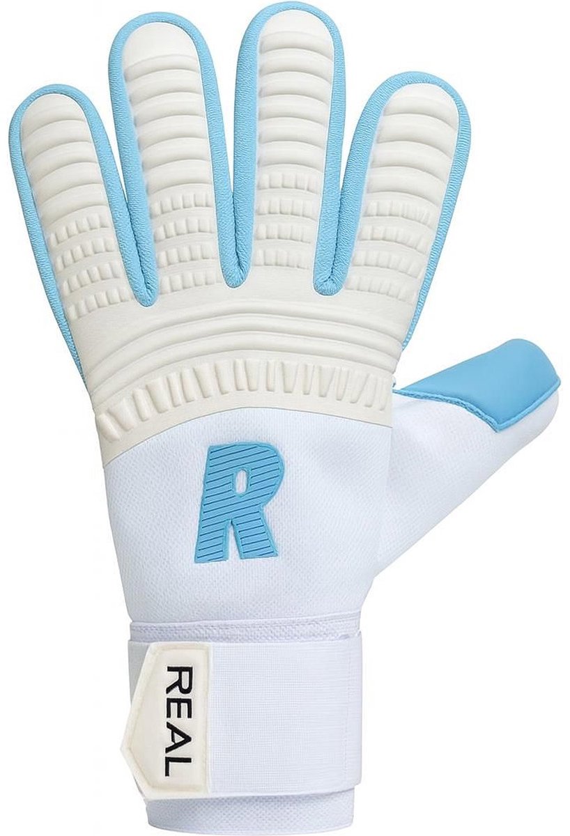 Real All Stop Aqua (Limited Edition) Keepershandschoenen - Wit / Hemelsblauw | Maat: 9