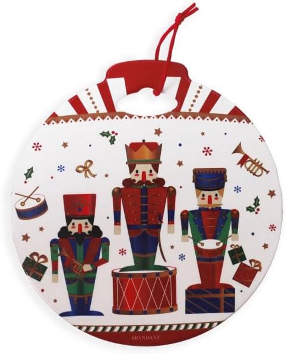 Notenkraker - Nootjes Breker - Nootjes Kraken - Keramiek Kurk - 20 cm Diameter - Wit Rood
