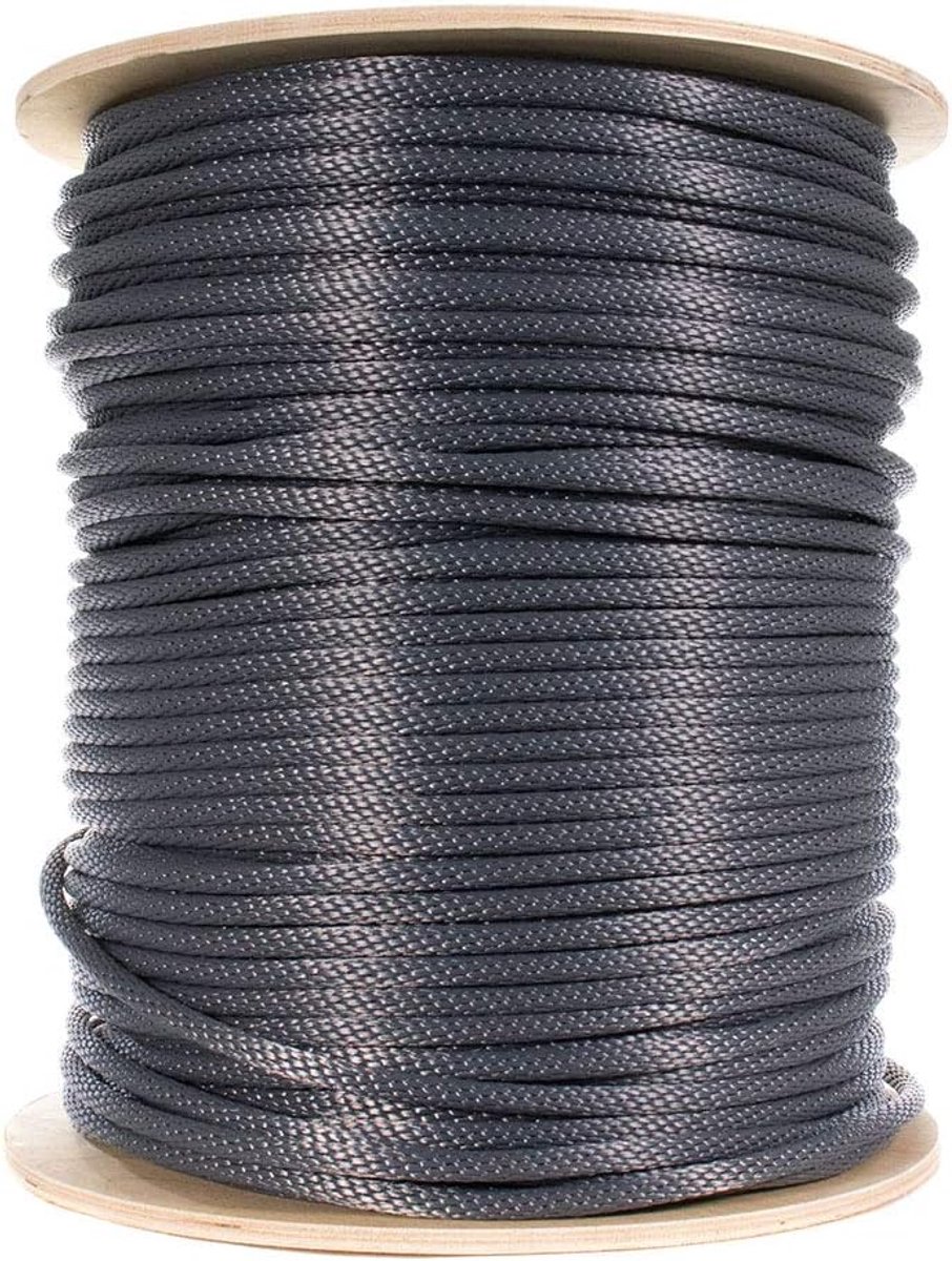 Gevlochten Nylon Touw - Vastzetlijn Staalkern - Vlaggenmast Zeilboot - Hoge Treksterkte - 3/8 Inch 100 Voet - Zilver