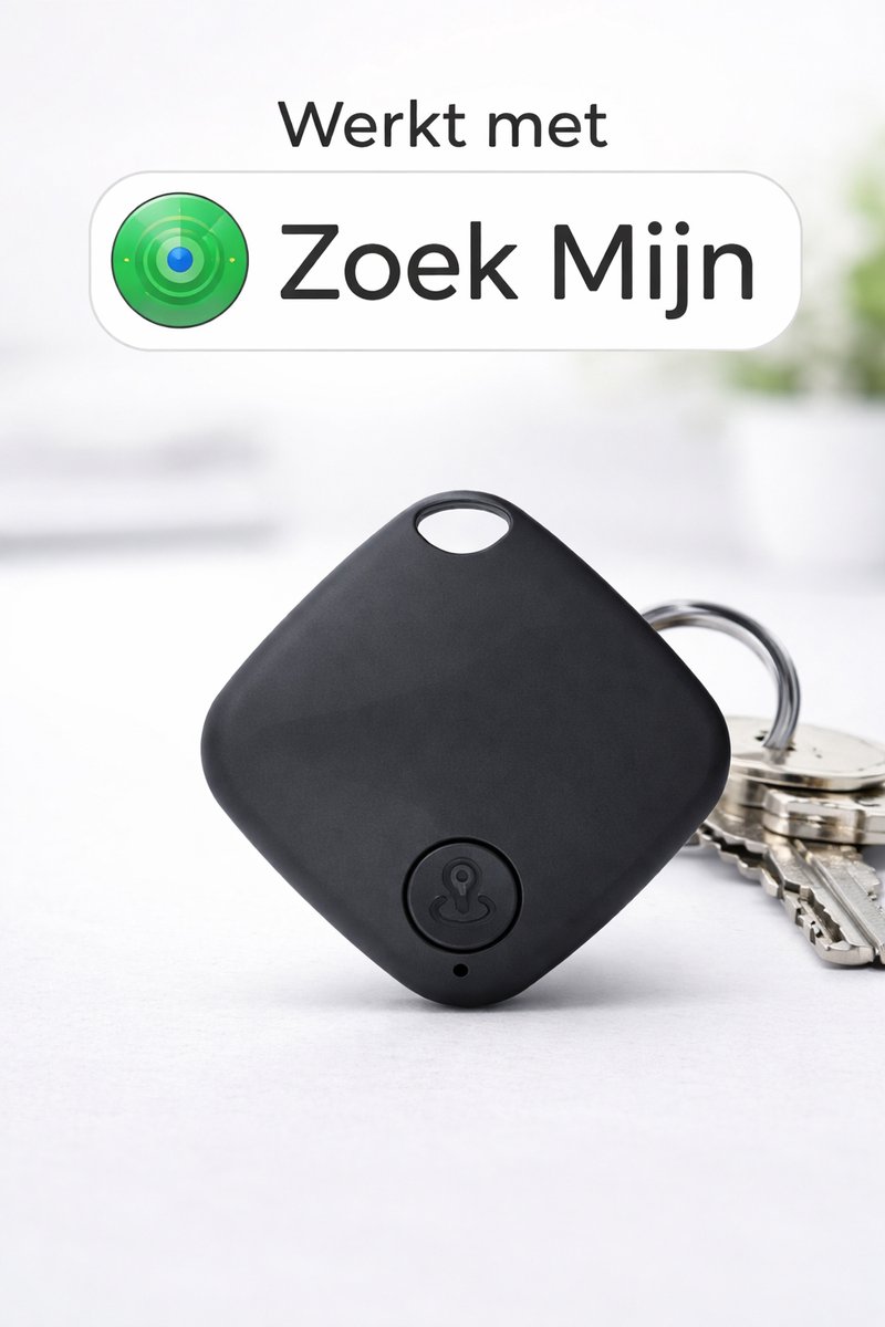 Smart Finder – Bluetooth Tracker – Werkt met Apple Zoek Mijn – Sleutelhanger – Zwart - 3 stuks