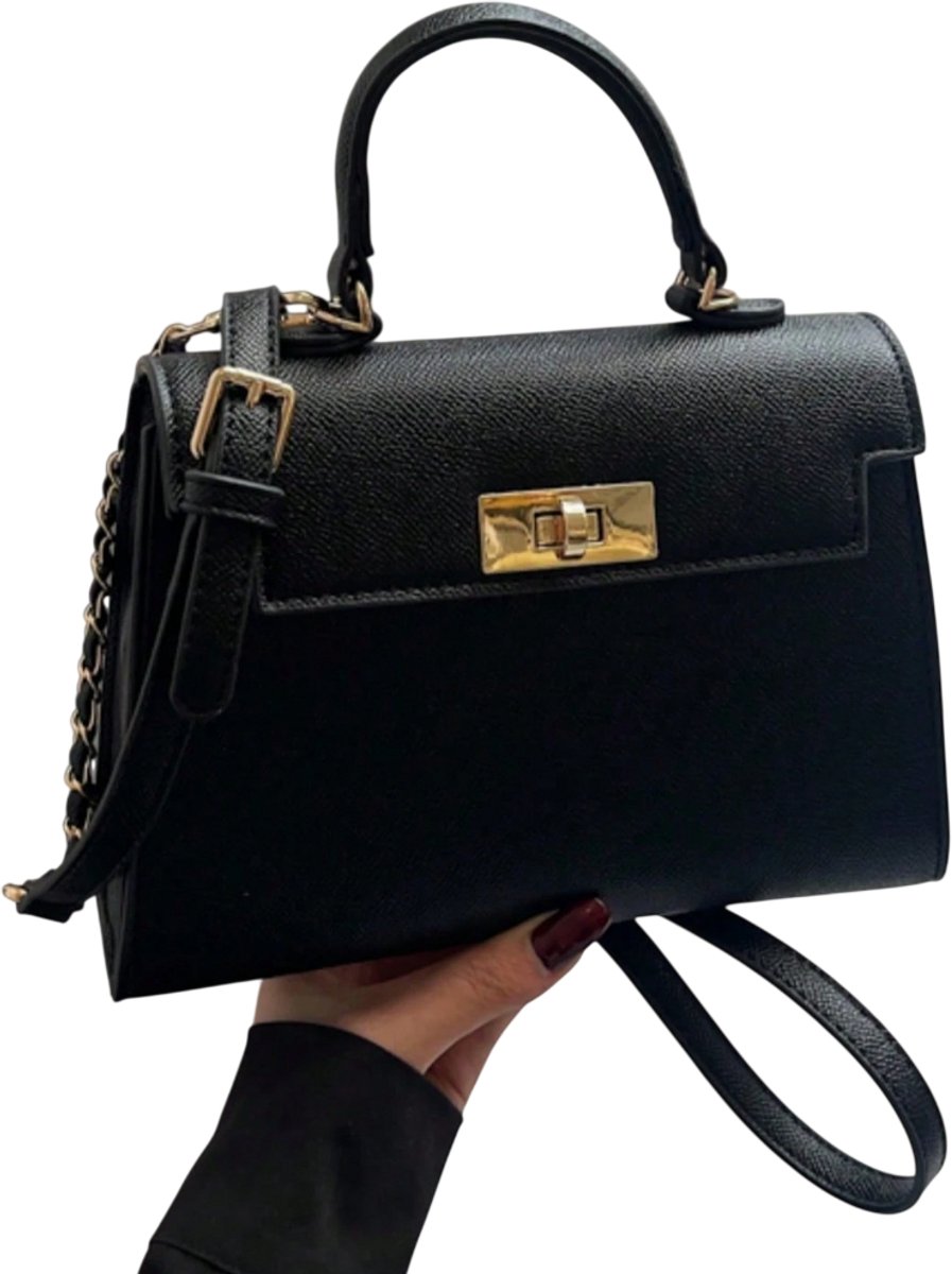Exclusieve PU-Leren Tote Bag – Minimalistisch & Business Chic - Zwart